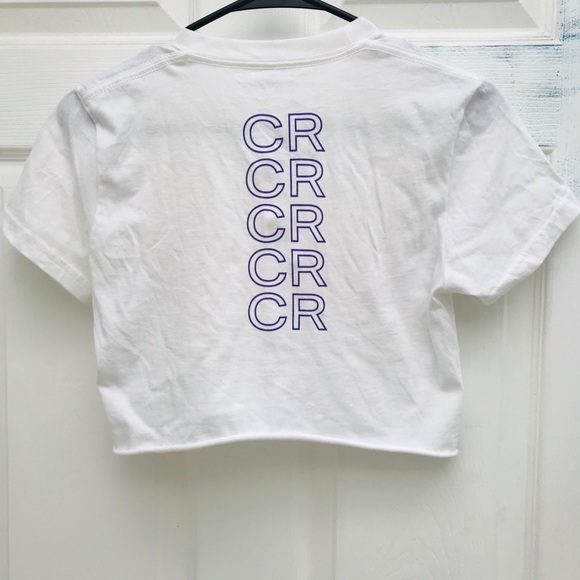 Orange Slice Boobs White Crop Top Size M - Picture 2 of 3